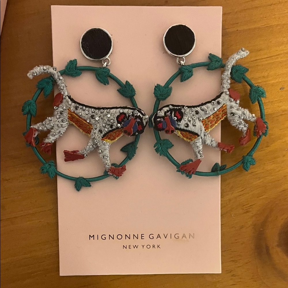 Mignonne Gavigan Keke Earrings Monkey Hoops - Picture 4 of 8